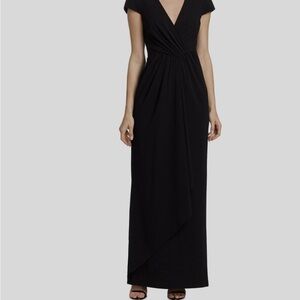 Badgley Mischka Black V Neck Gown